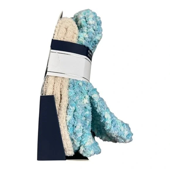 Blue Happy Foot Fuzzy Socks - 2 Pair Pack - Picture 2 of 3